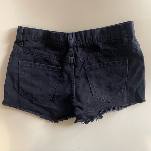 FREE PEOPLE Button Fly Raw Hem Shark Bite Shorts - Picture 5 of 5